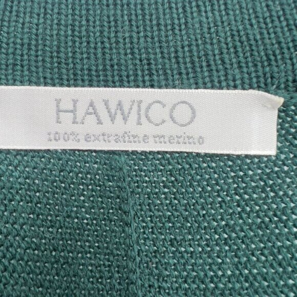 HAWICO 100% Extra fine Merino Wool Green Cardigan Sweater Women's Size S - Picture 5 of 12